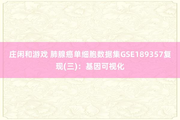 庄闲和游戏 肺腺癌单细胞数据集GSE189357复现(三)：基因可视化