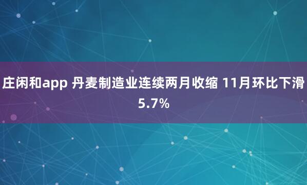 庄闲和app 丹麦制造业连续两月收缩 11月环比下滑5.7%
