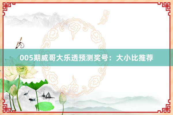 005期威哥大乐透预测奖号：大小比推荐