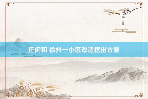 庄闲和 徐州一小区改造挖出古墓