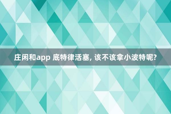 庄闲和app 底特律活塞， 该不该拿小波特呢?